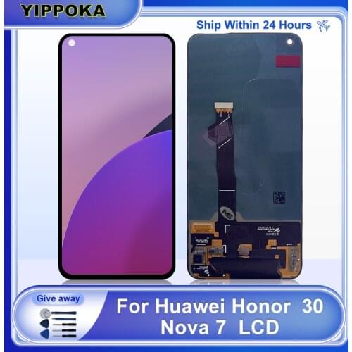 "6.53" For Huawei Honor 30 Display LCD Touch Screen Digitizer Display Replacement Parts For Huawei NOVA 7 LCD BMH-AN10 Nova 7