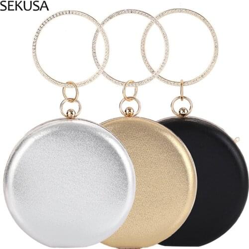 Ball design women evening bags satin diamonds wedding bridal handbags party cocktail evening bags with shoulder chain purse