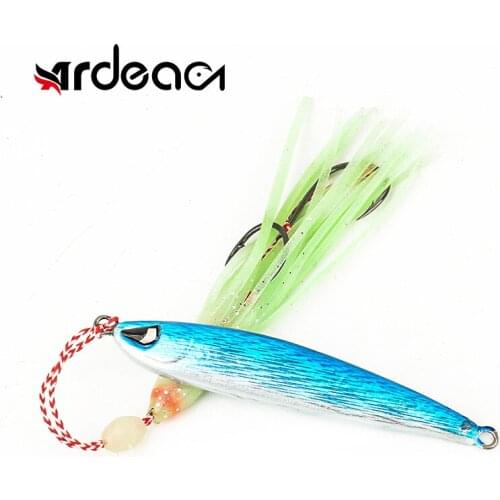 Ardea Long Casting Metal Jig 62.5g With Silicone Luminous Squid Skirt Fishing Lure Sinking Bait Leurre Night fishing Tackle