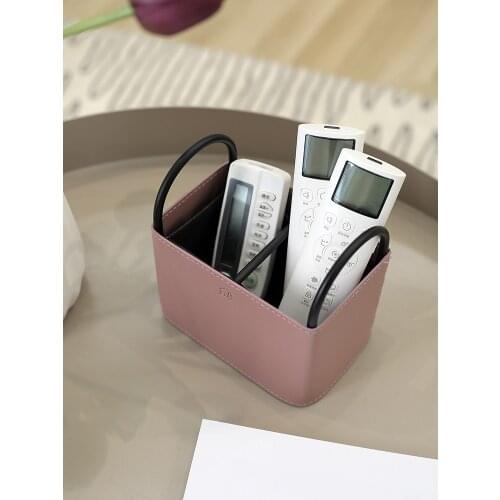 PU Leather Remote Control Storage Box Pen Case Brush Pot for Makeup Storage Box Home Storage Bins