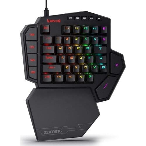 Redragon K585 DITI One Handed RGB Mechanical Gaming Keyboard Professional Gaming Keypad with 7 Onboard Macro Keys