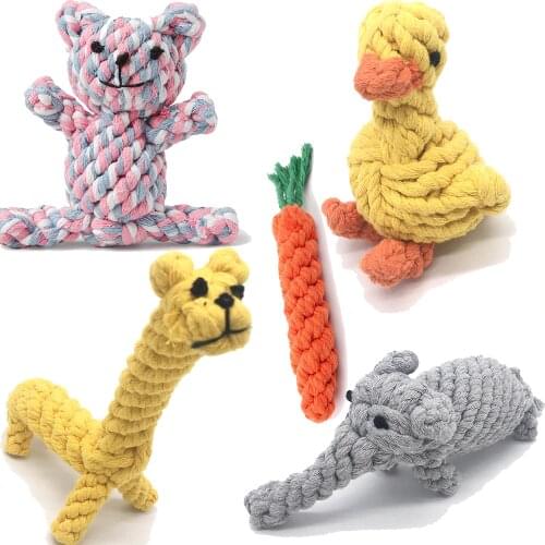 Cute Pet Puppy Chew Toy Cotton Tope Anti-Bite Anti-Cleaning Molar Rope Animal Cat And Dog Interactive Toy