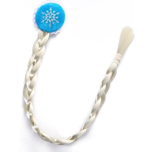 Frozen 2 Children Wig Braids Baby Girl Cosplay Toys Show Dress Up Accessory Princess Style Braids Hair Girl toy gift