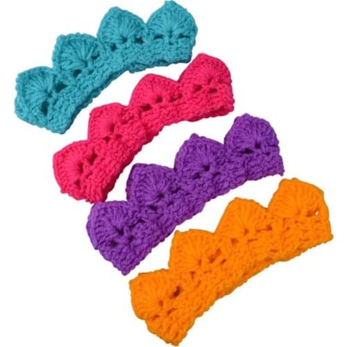 1 Piece Newborn Baby Wool Knitting Multi-colors Crown Shaped Princess Headband Unisex Baby Boys Girls Head Wear Accessorie Props