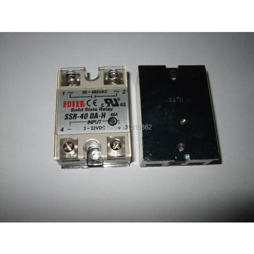 2pcs/lot SSR-40DA-H Industrial 40A FOTEK Solid State Relay 90-480V Output AC SSR,Free Shipping