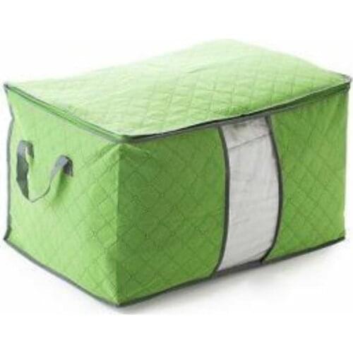 AsyPets Simple Foldable Bamboo Charcoal Organizer Blanket Bag Clothes Quilt Bedding Duvet Laundry Storage Bag