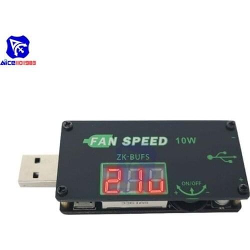 Diymore USB 5V 10W Fan Voltage Governor Adjustable Speed Controller Timer LED Dimming Module Micro USB/Type-C with Shell for Car