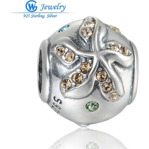 New Style Authentic 925 Sterling Silver Cz Crystal Starfish Charm Fits Bracelets & Bangles GW Fashion Jewelry X382H20