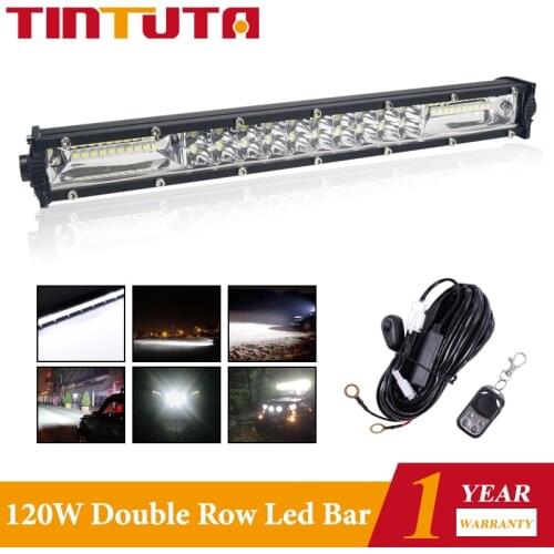 1SET 120W Led bar Led fog lights LED Light bar 13 inches 3030 20LED Universal LED For Lada Truck 4x4 SUV ATV Niva 12V 24V Auto