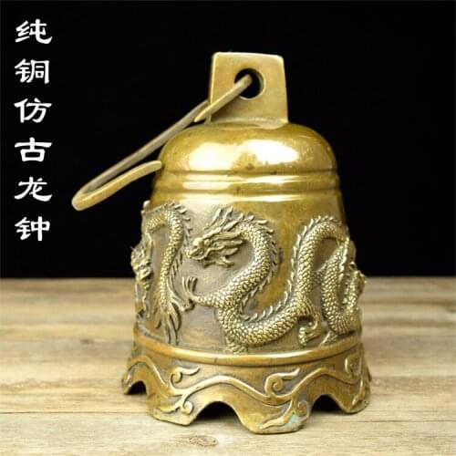 The temple of Dragon carving ornaments of copper and brass casting large bells of old antique dies aquarium