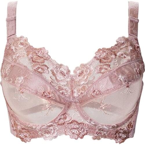 Embroidery Pocket Bra for Silicone Breast forms Wire Free Support Bra Ajusen for Mastectomy Crossdresser Transgender