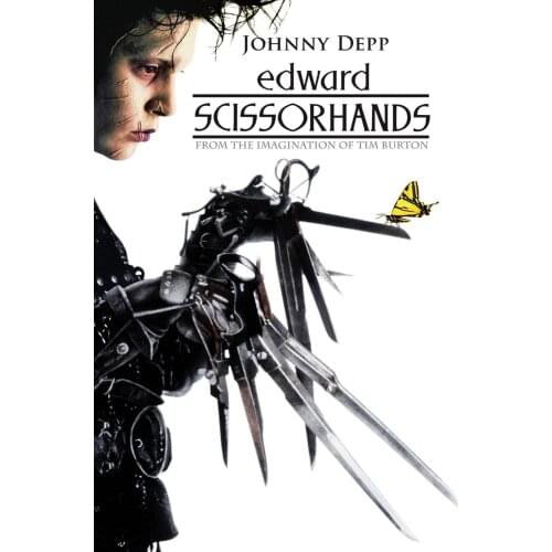 W170 EDWARD SCISSORHANDS Movie Johnny Depp Tim Burton Silk Fabric Wall Poster Art Decor Sticker Bright