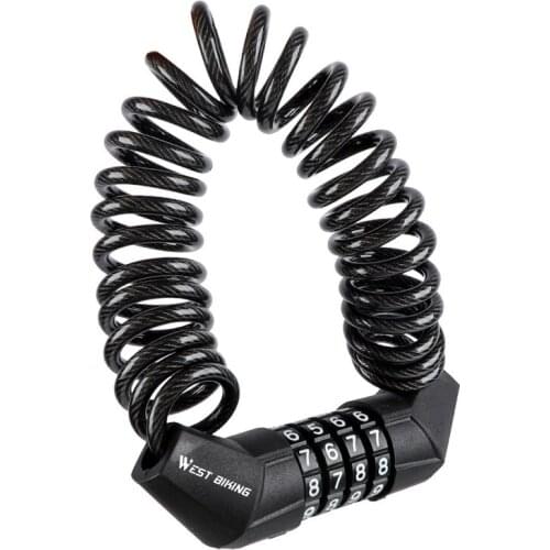 Bicycle Electric Bicycle Motorcycle Helmet Lock Mini Anti-theft Lock 4 Digit Code Lock Portable Cable Lock