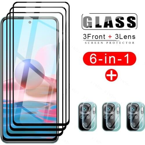 Tempered Glass on Redmi Note 10 Protective Glass Xiomi Redmi Note 8 9 T 9s 10 10s 5g Pro 2021 Screen Protector Camera Lens Glass