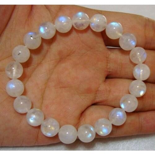 Free Shipping Natural Moonstone 9mm Round Beads Stretch Bracelet Women Man Jewelry Accessories Weddings Parties Birthday Gift