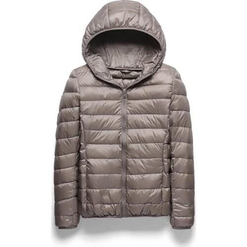 2020 Autumn women ultralight slim down jacket white duck down hooded jacket warm winter coat parka female portable outwear