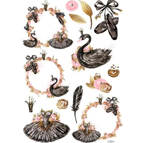 1PCS kawaii Ballet black swan sticker planner for kids animals decoration small sticker for children diary decor