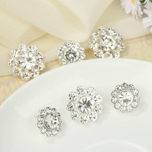 10Pcs/Set Metal Rhinestone Buttons Shirt Sewn DIY Craft Scrapbook Decoration Clothing High Quality Accessories