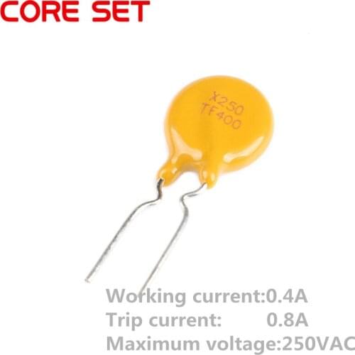 10PCS 250V 0.4A 400mA PPTC Resettable Fuse TRF250-400 Pitch 5mm