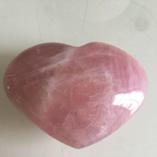100% natural pink rose quartz crystal heart healing Free shipping