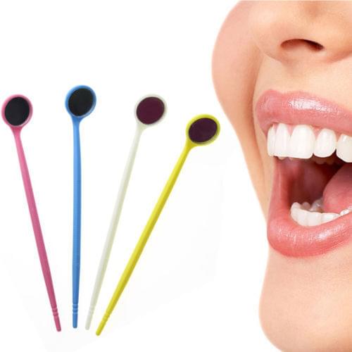 100pcs Dental Disposable Mouth Exam Mirrors Plastic Dental Instrument