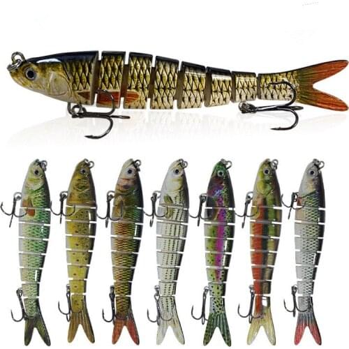 1PCS14cm Knotty Fish Gear Fishing Bait Bionic Knotty Lure Bait Fishing Tackle Lures Fresh Sea Water 8-section Perch Bait Fishing