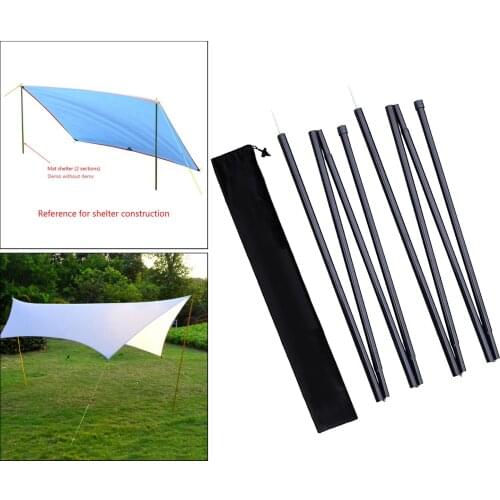 2 Pack Tarp Poles Backpacking Canopy Tent Rod Portable w/ Storage Pouch