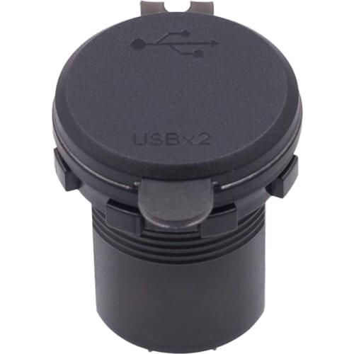 2 USB Outlet Charger Socket Volt Meter Wire for Car Motorcycle Red Light