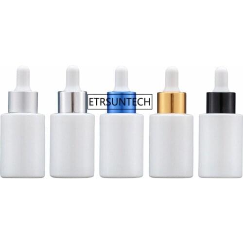 50pcs Glass Refillable Container 30ml White Glass Dropper Bottle essential Oil Perfume Bottles Empty F3472