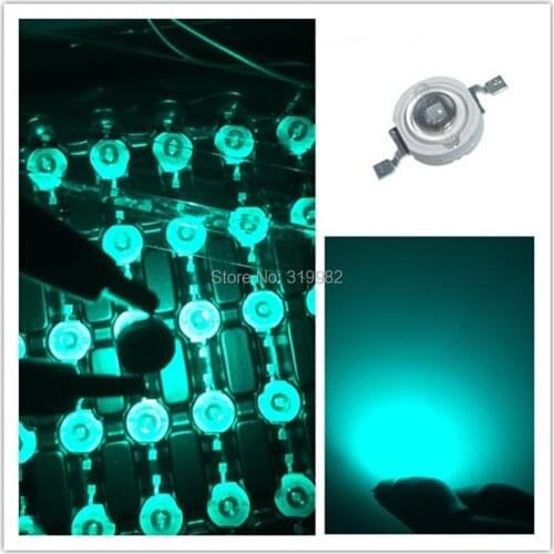 50 pcs 3W ice blue LED Chip Beads LED Lamp Diode Emitter Blue Green Lighting Source Cyan 700ma 3W Chip type 490nm 495nm 500nm
