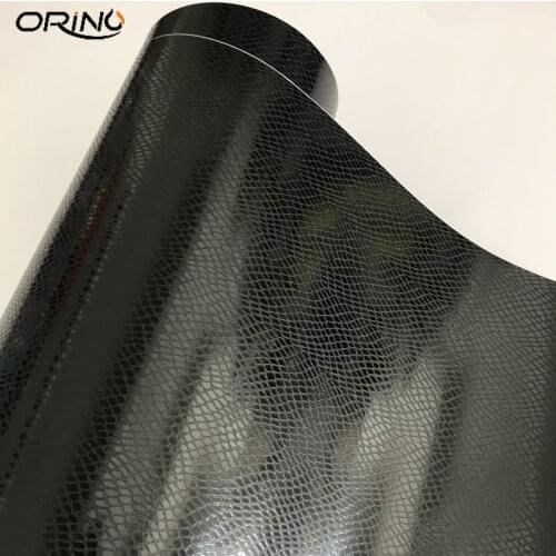 50x300cm Black Snake Skin Leather Vinyl Car Wrap Snake Pattern Interior Car Laptop Phone Sticker Decal Wrapping