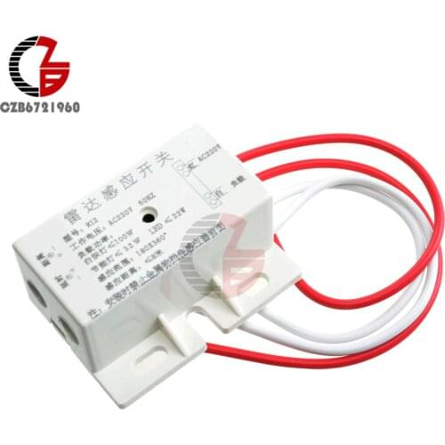 AC 220V PIR Motion Sensor Switch Microwave Radar Sensor Light Switch Automatic IR Infrared Human Body Detect On Off Aisle Switch