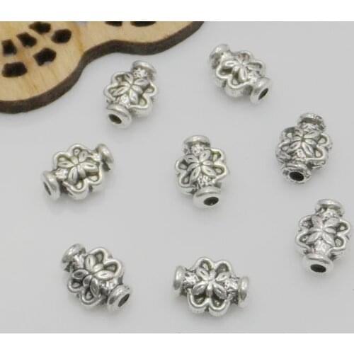 Free Shipping Wholesale 300Pcs Tibetan Silver Heart Spacer Beads Charms Jewelry Craft DIY 8x6mm