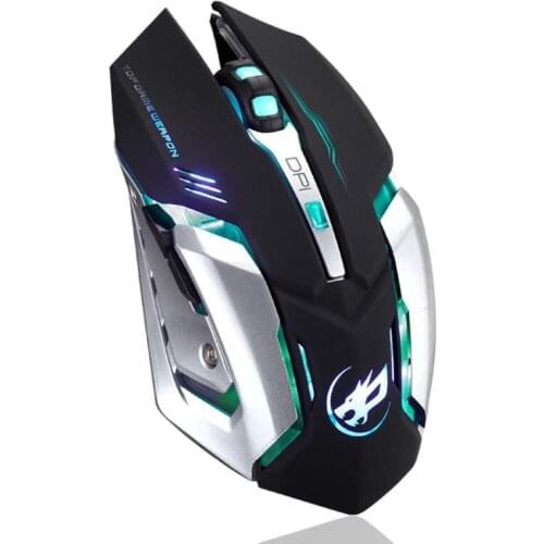 T1 wireless mouse rechargeable wireless silent gaming mouse with colorful lights and 4-speed 2400 DPI 400mah lithium battery PC