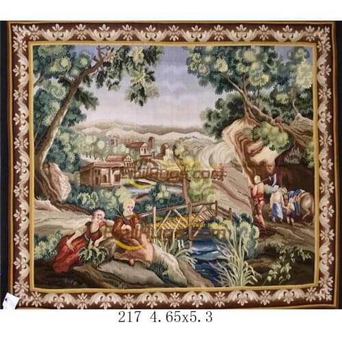 Bohemian tapestries18th Century Aubusson Tapestry Fashionable Household Decorates Circular Square Tapestry Needle Gobelin
