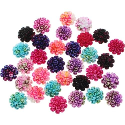 50pcs Kawaii Resin Flowers Flatback Cabochon Scrapbook Craft Clear Embellishments DiyDecor For Headwear Phone Nail Art Stickers