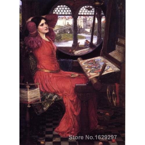 Art Painting by John William Waterhouse I am Half Sick of Shadows Said the Lady of Shalott c. High Quality Hand painted