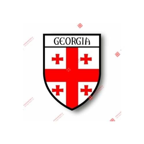 Personality Stickers Decal Souvenir Vinyl Car Shield City Flag World Crest Georgia Car Decal Decoration Laptop