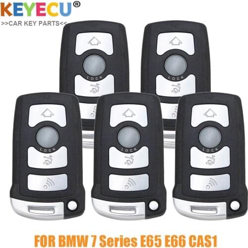 KEYECU 5PCS Remote Key for BMW CAS1 7 Series E65 E66 E67 E68 745i 745Li 750i 760i, Fob 315MHz 433MHz 868MHz 315LP - ID7944 Chip