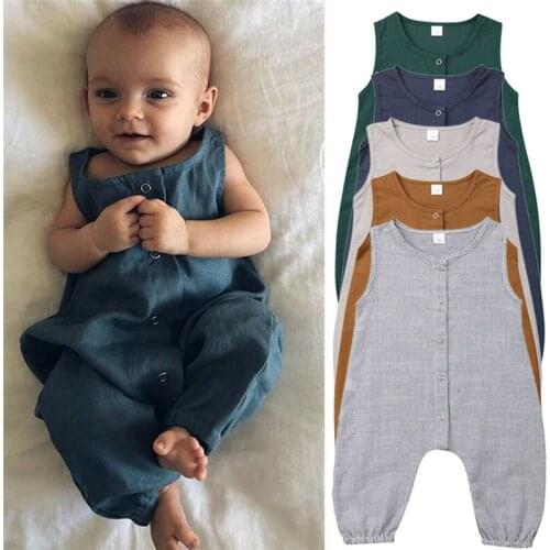 0-24M Newborn Infant Baby Clothes Romper Boy Girls Summer Sleeveless Playsuit Baby Clothing Jumpsuit Clothes Outfits 2020