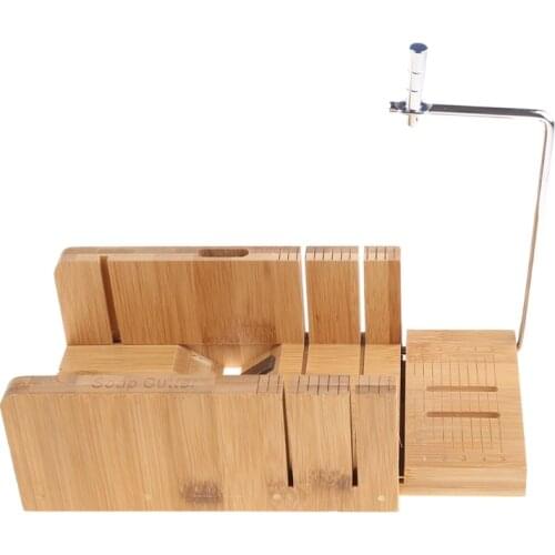 Multi-function Practical Wooden Soap Cutter Loaf Mold Soap Making Cutting Tools with Soap Beveler Planer Wire Slicer DIY Tool