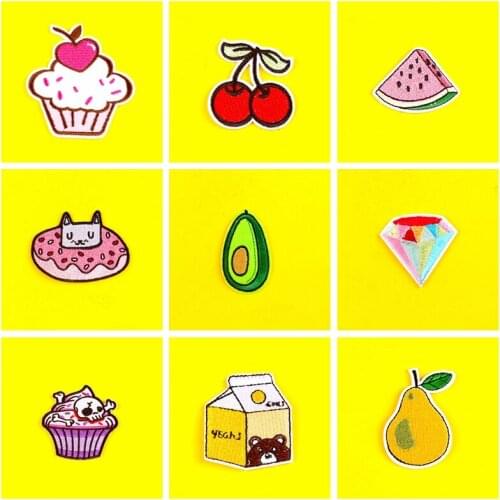 Diy Strawberry Cartoon Patch Cute Food Patches Embroidered Sewing Patches For Clothing Iron On Patches For Clothes Jacket Stripe