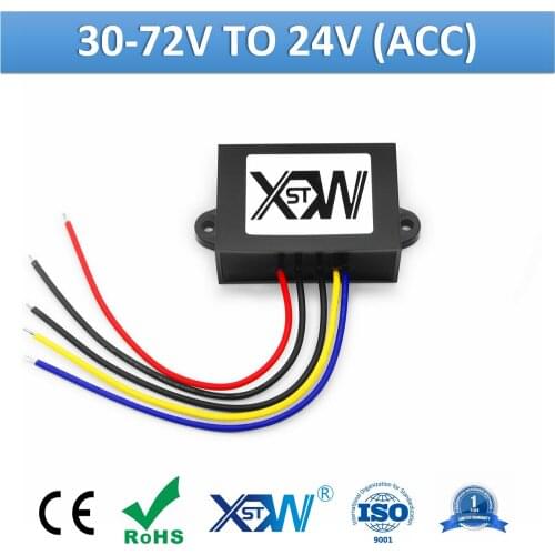 DC DC Voltage Reducer 36v 48v 60v 30-72v to 24v Voltage Regulator With ACC Controller Step Down Buck 1A 1.5A 2A Power Supply
