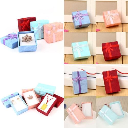 Candy Color Jewelry Organizer Storage Gift Box Necklace Earrings Ring Box Craft Paper Jewelry Packaging Container