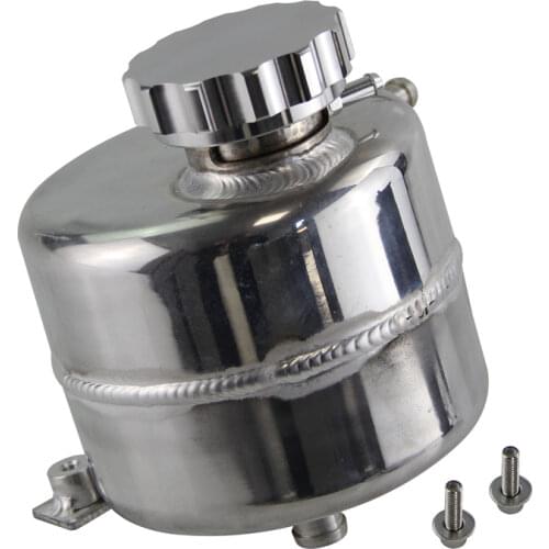 Alloy Radiator Coolant Expansion Tank For 02-08 Mini Cooper S w/ Billet Alloy Cap Silver / Black