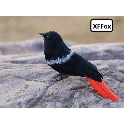 Cute real life black bird model foam&feather simulation vivid bird gift about 14cm xf0901