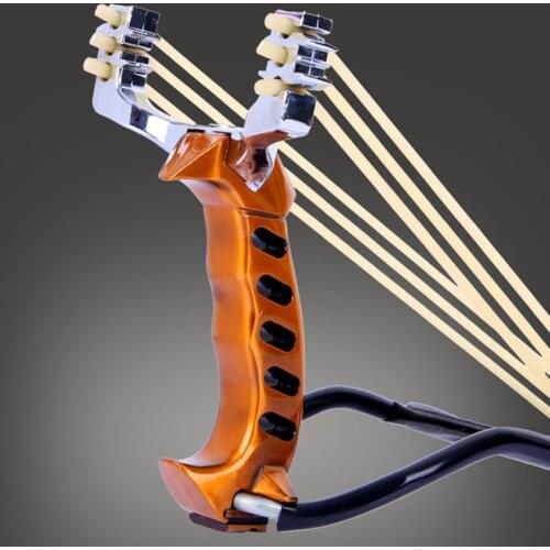 Outdoor heavy-duty power hunting slingshot can shoot fish with wrist support labor-saving slingshot with 2 rubber bands tools