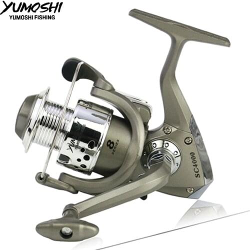 Yumoshi wheels fish spinning fishing reel 5.5:1 8BB 1000-7000 series Spinning wheel type Sea Rock lure fishing reels pesca SC