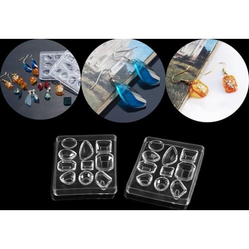 10 Shapes Geometry Casting Silicone Mold Resin Earrings Pendant Casting Silicone Mold For DIY Jewelry Clay Epoxy Resin Mold Tool