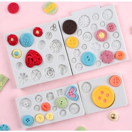 Flower Button Mould Silicone Mold Fondant Cake Decorating Tool Gumpaste Sugarcraft Chocolate Forms Bakeware Tools